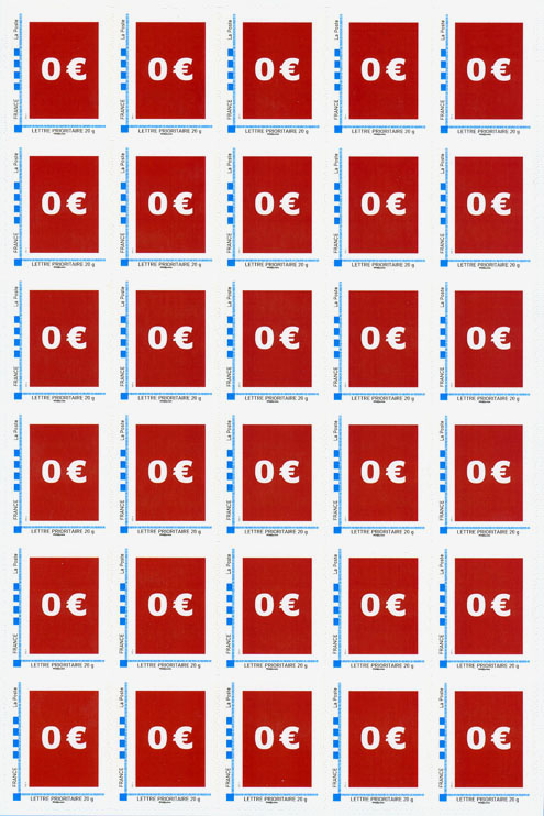 Planche de 30 timbres