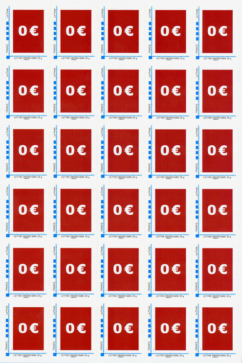 Planche de 30 timbres